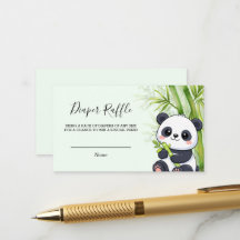 Panda Bear Bamboo Diaper Raffle Baby Shower