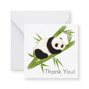 Panda Bear Bamboo Tree Thank You Note card
