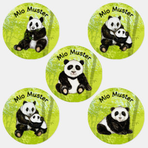 Panda Bear Bamboo   Waterproof labels for children