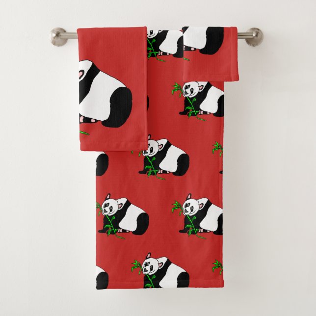 Panda Bear Bath Towel Set (Insitu)