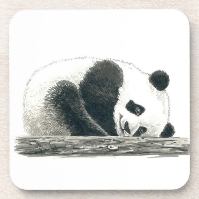 Panda bear beverage coaster (Front)