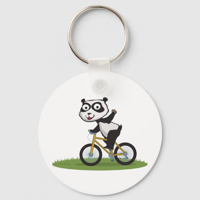Panda Bear Biker Keychain (Front)