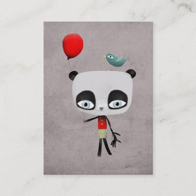 Panda bear bird cat customizable business card (Front)