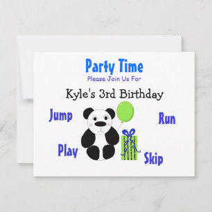 Panda Bear Birthday Invitation