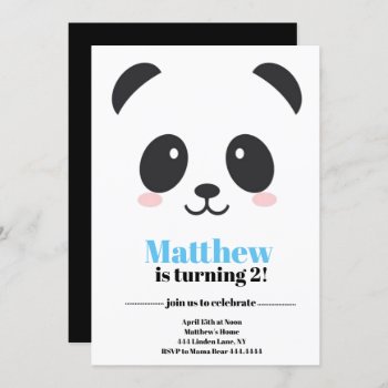 Panda Bear Birthday Invitation by ThreeFoursDesign at Zazzle