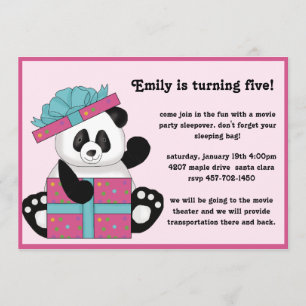 Panda Bear Birthday Invitation