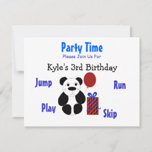 Panda Bear Birthday Invitation