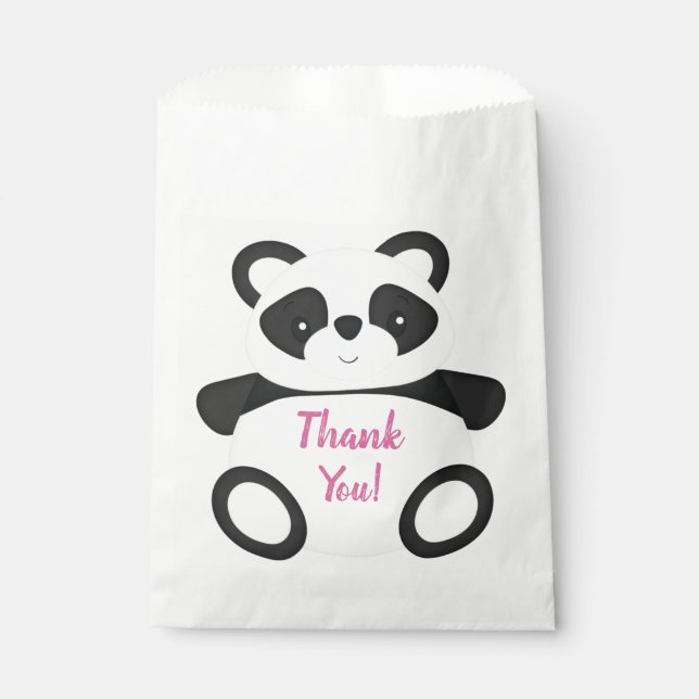 Panda Bear Birthday Party Favor Bag (Front)