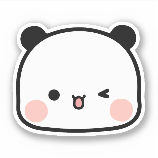 Panda bear, bubu and dudu, face bubu sticker (Front)