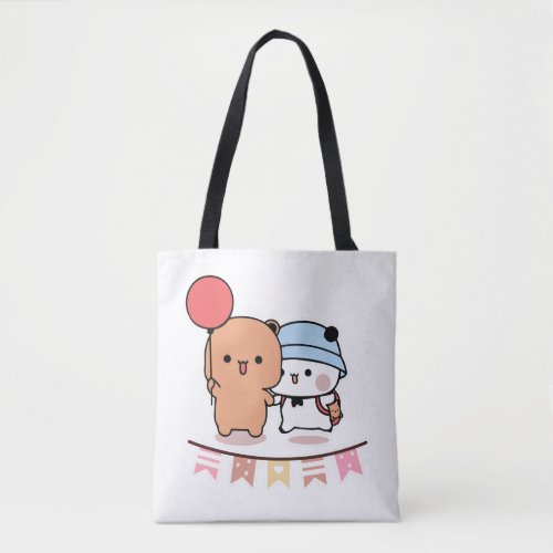 PANDA BEAR bubu and dudu hugs love balloon Tote Bag