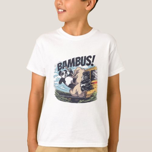 Panda bear bus crash _ Bambus T_Shirt