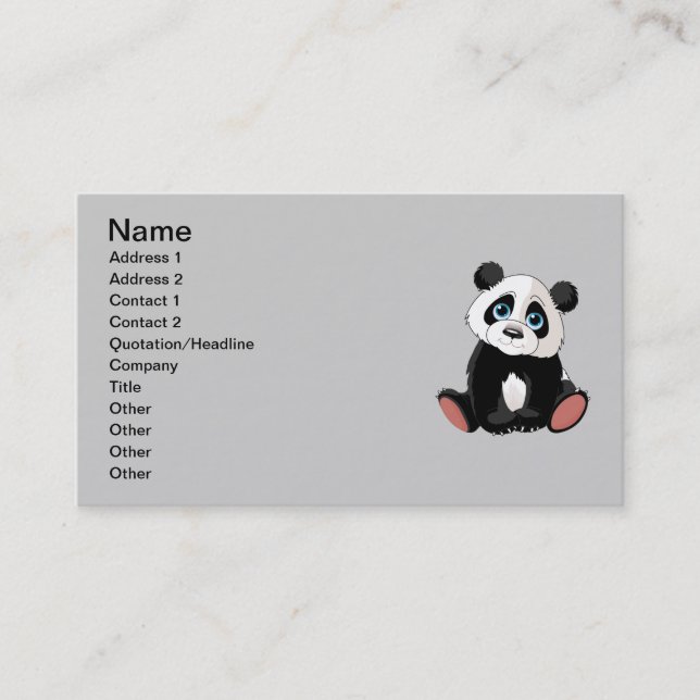 Panda Bear Business Card (Front)