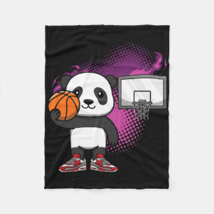 Panda Bear Bysketbyll Player Animal Lover Hoops Dr Fleece Blanket