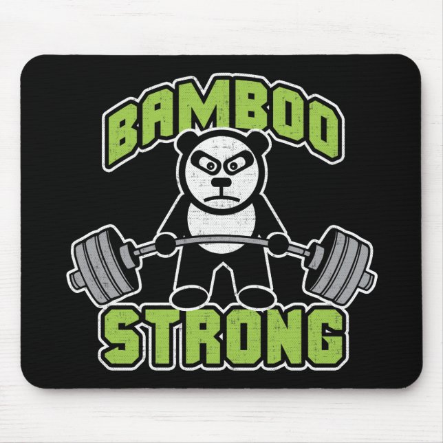 Panda Bear Cartoon - Bamboo Strong - Deadlift Mouse Pad (Front)