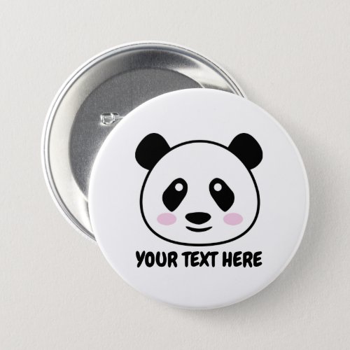 Panda bear cartoon buttons with custom text