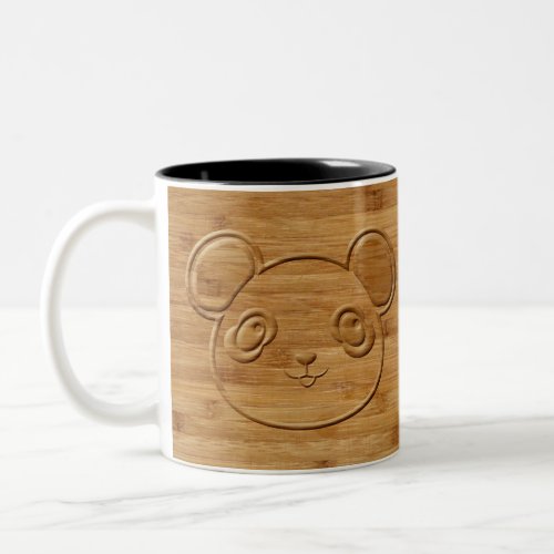 Panda Bear Carved Bamboo Print Two_Tone Coffee Mug