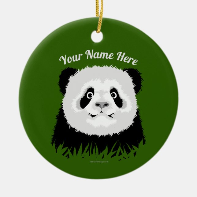 Panda Bear Ceramic Ornament (Front)