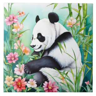 Panda Bear Ceramic Tile