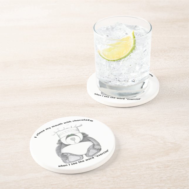 Panda Bear Chef Chocolate Drink Coaster (Side)