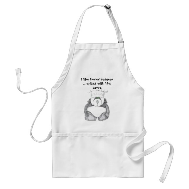 Panda Bear Chef Like Honey Badgers Adult Apron (Front)