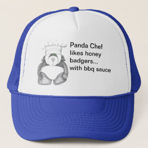 Panda Bear Chef Likes Honey Badgers Trucker Hat