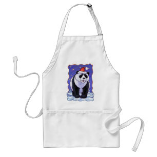 Panda Bear Christmas Adult Apron