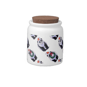 Panda Bear Christmas Candy Jar