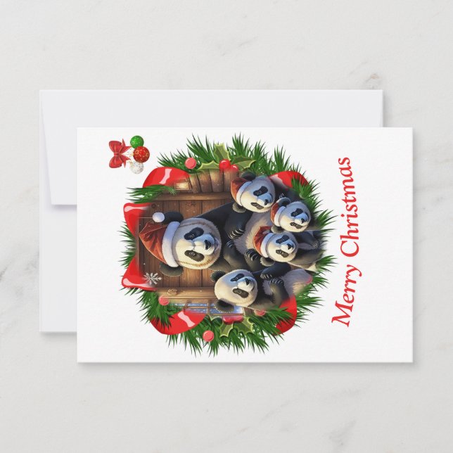 Panda Bear Christmas card (Front)