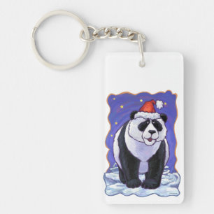 Panda Bear Christmas Keychain