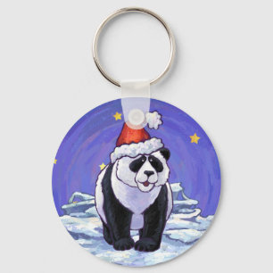 Panda Bear Christmas Keychain