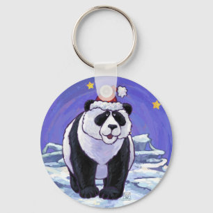 Panda Bear Christmas Keychain