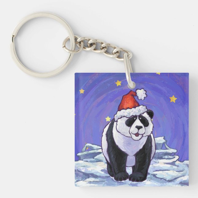 Panda Bear Christmas Keychain (Front)