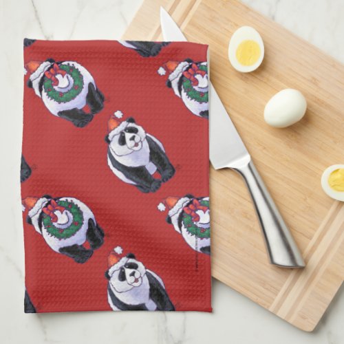 Panda Bear Christmas Kitchen Towel