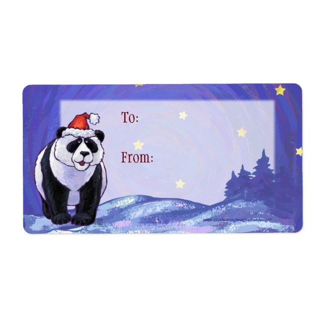 Panda Bear Christmas Label (Front)