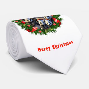 Panda Bear Christmas Neck Tie