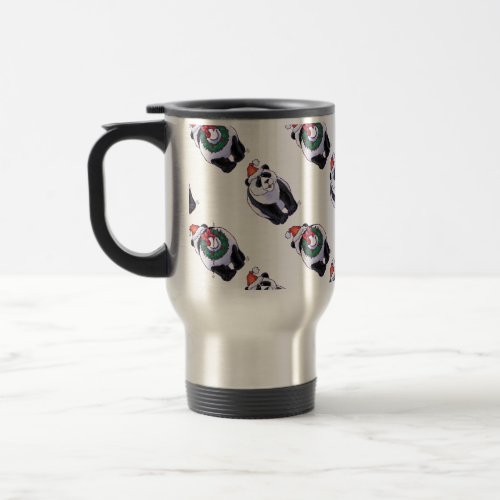 Panda Bear Christmas Travel Mug