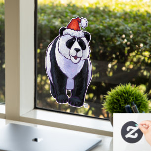 Panda Bear Christmas Window Cling
