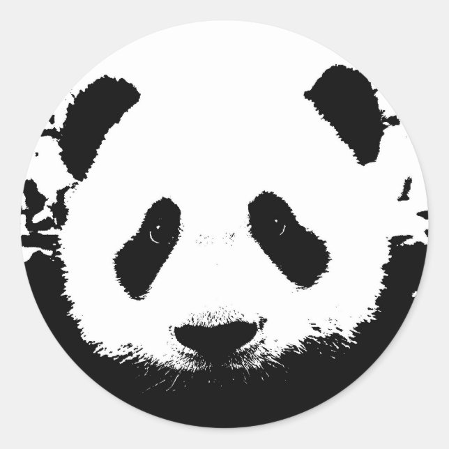 Panda Bear Classic Round Sticker (Front)
