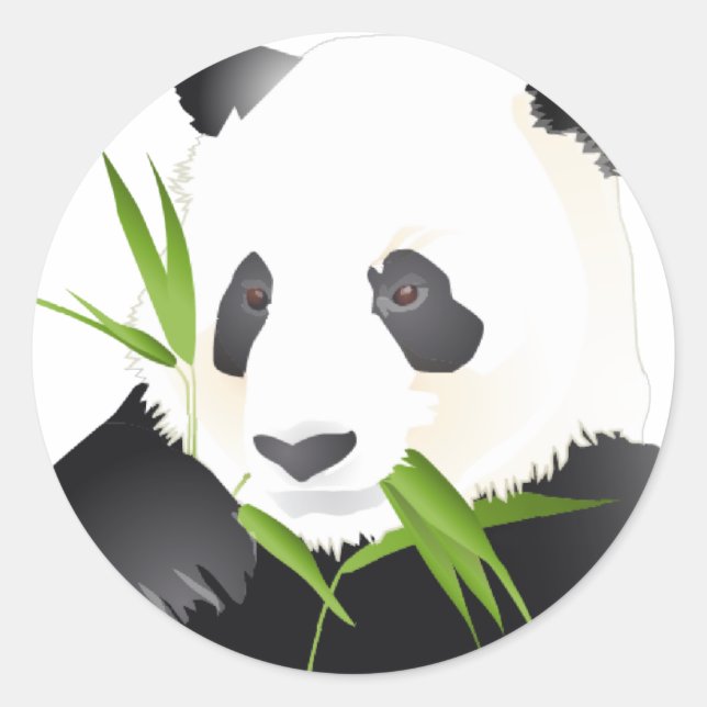 Panda Bear Classic Round Sticker (Front)