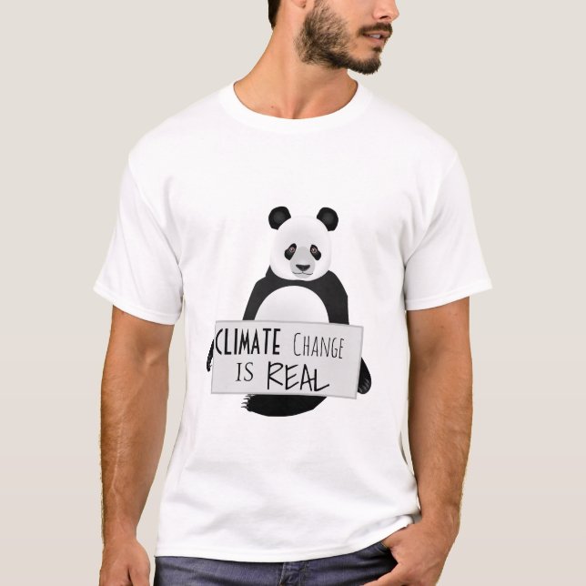 Panda Bear Climate Change is Real T-Shirt (Front)