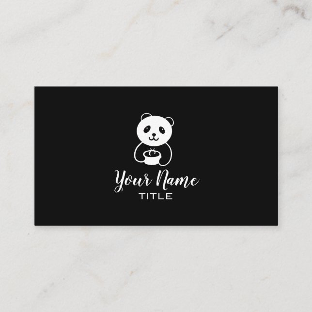 Panda bear coffee food business card (Front)