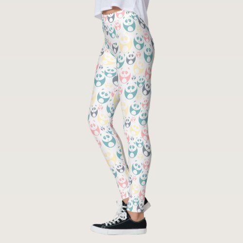 Panda Bear  Colorful Leggings