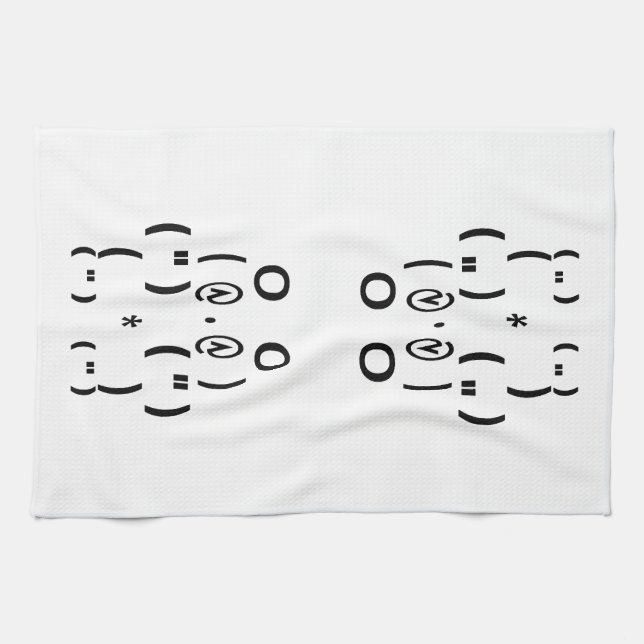 Panda Bear Computer Symbol Kitchen Towel (Horizontal)