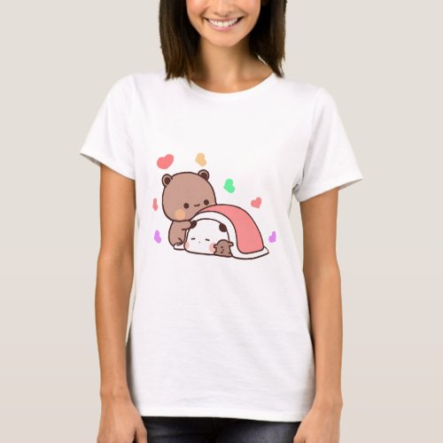 Panda bear couple Cute bubu and dudu hugs love T_Shirt