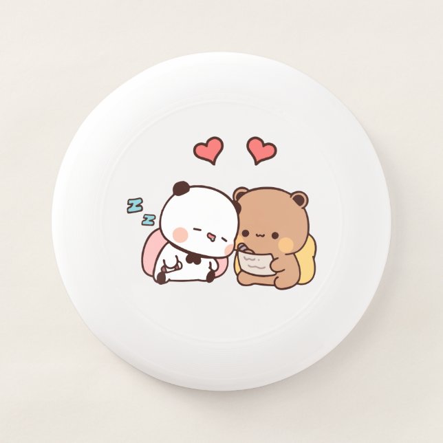 Panda bear couple, Cute bubu and dudu hugs love Wham-O Frisbee (Front)