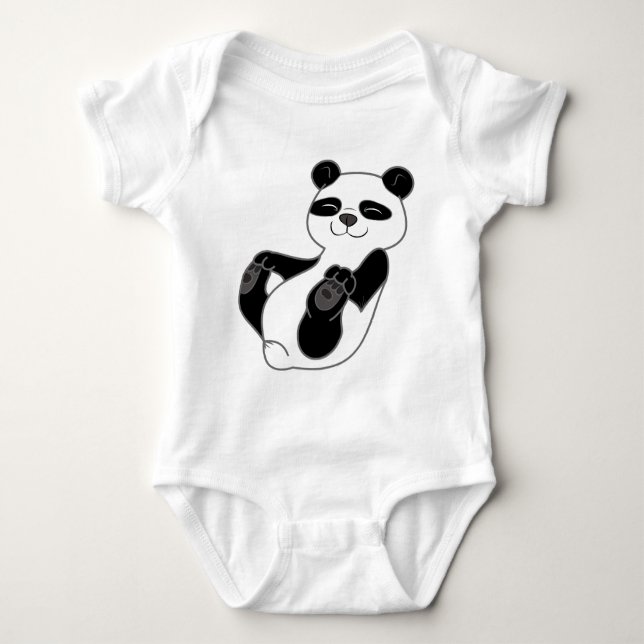 Panda Bear Cub Baby Bodysuit (Front)