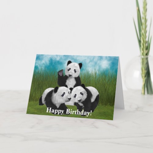 Panda Bear Cub Love Birthday Card