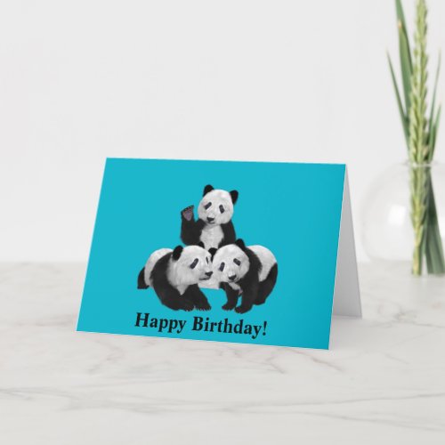 Panda Bear Cub Love Birthday Card