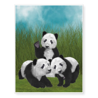 Panda Bear Cub Love Temporary Tattoos