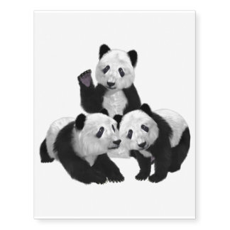 Panda Bear Cub Love Temporary Tattoos